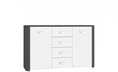 Comoda cu 4 sertare si 2 usi Heiper, l133xA41xH82 cm