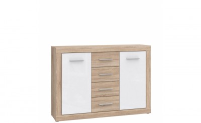 Comoda cu 4 sertare si 2 usi Jelte, l130xA34xH93 cm