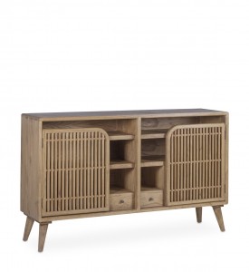 Comoda din lemn, cu 2 sertare si 2 usi, Oslo Natural, l150xA40xH90 cm