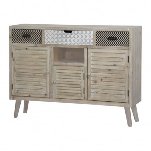 Comoda din lemn de plop si MDF, Loano LO010D, l136xA40xH85 cm