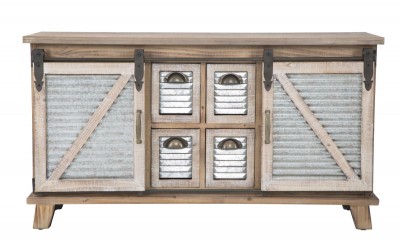 Comoda din lemn si metal cu 2 usi culisante Old West II, l110xA39xH60 cm
