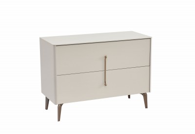 Comoda din pal cu 2 sertare, Nicole Crem, l110,3xA48,3xH79,9 cm