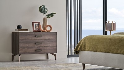 Comoda din pal, cu 3 sertare, Piero Nuc, l109xA46,9xH75,6 cm