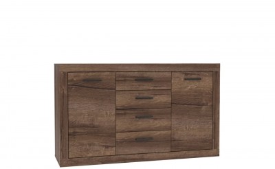 Comoda din pal, cu 4 sertare si 2 usi Tala Stejar Noble Oak, l142,8xA41,3xH85 cm