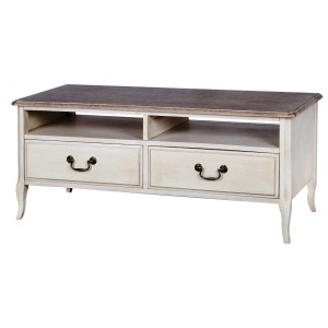 Comoda TV din lemn de cauciuc si furnir, Limena LI836, l120xA50xH50 cm