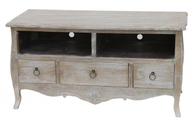 Comoda TV din lemn de plop si MDF, Merano ME034B, l108xA47xH55 cm