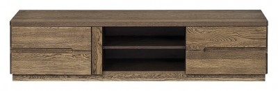 Comoda TV din lemn si furnir, cu 2 usi Negro Large 25 Oak, l163xA42xH38 cm