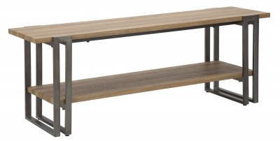 Comoda TV din MDF si metal Enfield Natural / Gri, l140xA40xH50 cm