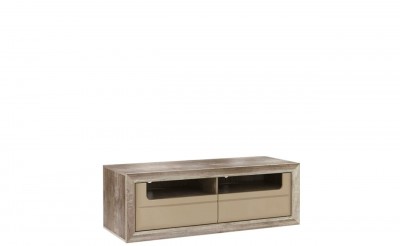 Comoda TV din pal, cu 2 sertare Tadita Stejar / Bej, l143,7xA54,2xH49,8 cm