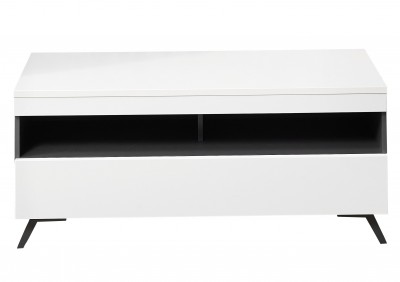 Comoda TV din pal si MDF, cu 1 sertar Dakota Small Alb, l120xA47xH53 cm