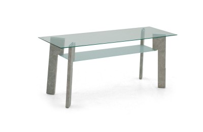 Comoda TV din sticla si MDF Odense Grey, l120xA40xH52 cm
