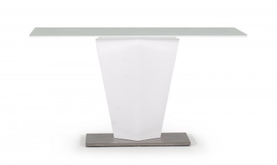 Consola din furnir si sticla Essence White, l140xA44xH75 cm