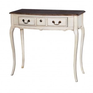 Consola din lemn de cauciuc si furnir cu 1 sertar Limena Ivory LI823, l85xA42xH78 cm