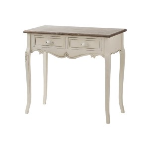 Consola din lemn de plop si MDF cu 2 sertare Rimini Cream RI016, l90xA40xH78 cm