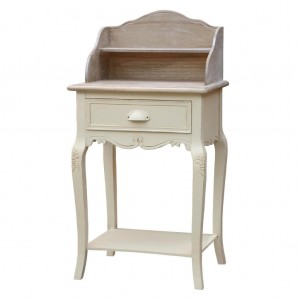 Consola din lemn de plop si MDF cu 1 sertar Rimini Cream RI115, l49xA36xH94 cm
