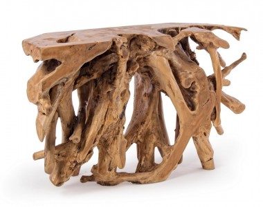 Consola din lemn de tec, Solidad Natural, l120xA40xH77 cm