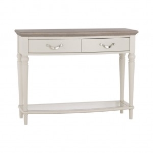 Consola din lemn si MDF cu 2 sertare Montreux White MOS06-8, l110xA45xH84 cm