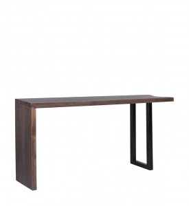 Consola din lemn si metal, Taine Nuc / Negru, l190xA35xH85 cm