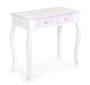 Consola din MDF, cu 2 sertare, Charlene Small Ivoir / Alb, l75xA40xH71 cm