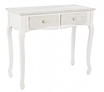 Consola din MDF, cu 2 sertare, Clorine Ivoir, l90xA40xH78 cm
