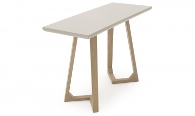 Consola din MDF si lemn de stejar Jenoah Grey / Oak, l110xA45xH78 cm