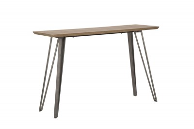 Consola din MDF si metal Arkansas Natural / Gri, l120xA40xH76 cm