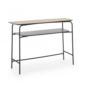 Consola din MDF si metal Genkei KN-1 Ash / Black, l110xA35xH78 cm