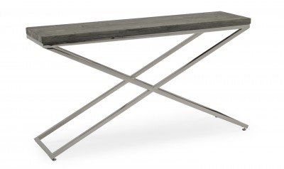 Consola din MDF si metal Tephra Grey, l140xA40xH76 cm