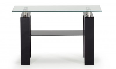 Consola din MDF si sticla Calico Black, l110xA40xH68,5 cm