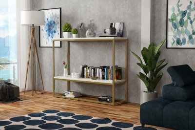 Consola din pal si metal, Dulorian Auriu, l100xA30xH80 cm