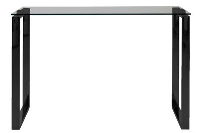 Consola din sticla si metal, Katrine Fumuriu / Negru, l110xA40xH76 cm