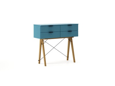 Consola din lemn si pal cu 4 sertare Maxi Oceanic, l100xA35xH90 cm