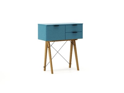 Consola din lemn si pal cu 3 sertare Midi Oceanic, l80xA35xH90 cm