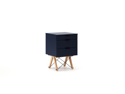 Dulap cu 3 sertare Basic Beech Dark Navy