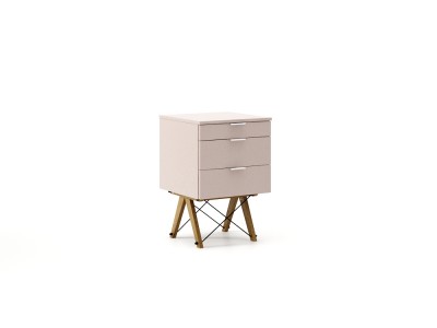 Dulap cu 3 sertare Basic Oak Dusty Pink