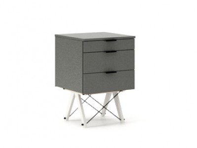 Dulap cu 3 sertare Basic White Grey 