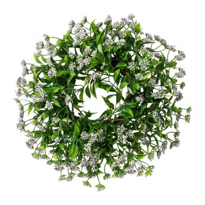 Coronita decorativa din flori artificiale, Ruscus Lilac, Ø33 cm