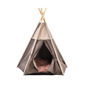 Cort de joaca pentru animale de companie, din poliester si lemn, Cozy Multicolor, L68xl65xH80 cm