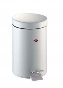 Cos de gunoi cu pedala, din metal, Tetra Bin Alb, 3L, Ø17xH26 cm