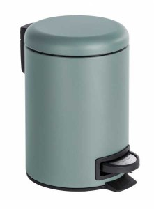 Cos de gunoi cu pedala pentru baie, din otel, Leman Gri Mat, 3L, L17xl22,5xH25 cm