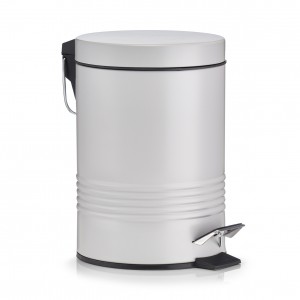 Cos de gunoi cu pedala pentru baie, Grey, 3L