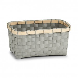 Cos pentru depozitare, 2-Plastic Grey Bamboo, l24xA15xH12 cm