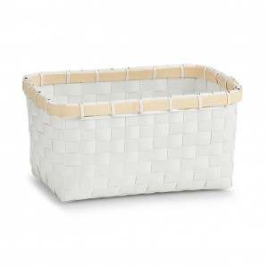 Cos pentru depozitare, 2-Plastic White Bamboo, l24xA15xH12 cm