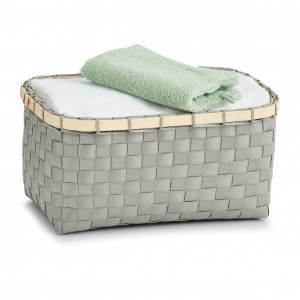 Cos pentru depozitare, Plastic Grey Bamboo, l27xA18xH13,5 cm