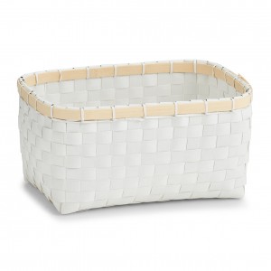Cos pentru depozitare, Plastic White Bamboo, l27xA18xH13,5 cm