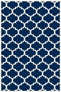 Covor din lana Welum Navy Blue, Wilton