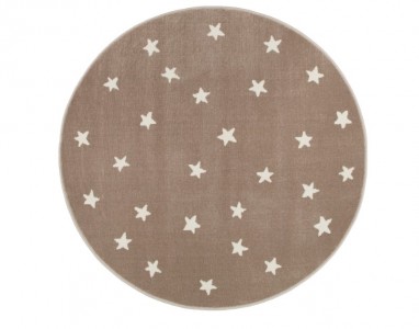 Covor din PP Gwiazdy Beige Round, Wilton