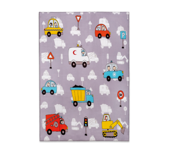 Covor pentru copii din PE Soft Minical Vehicle Multicolour, 100 x 150 cm