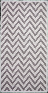 Covor tesut din bumbac Zikzak Bej, 80 x 150 cm