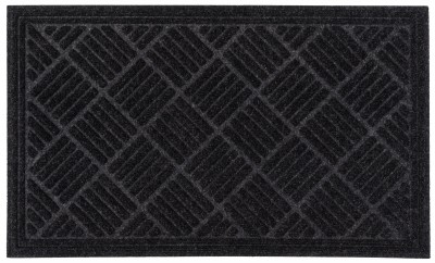 Covoras de intrare, din cauciuc reciclat, 45 x 75 cm, Contours Parquet Antracit